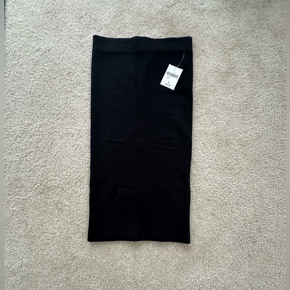 Forever 21 Ribbed Black Midi Skirt